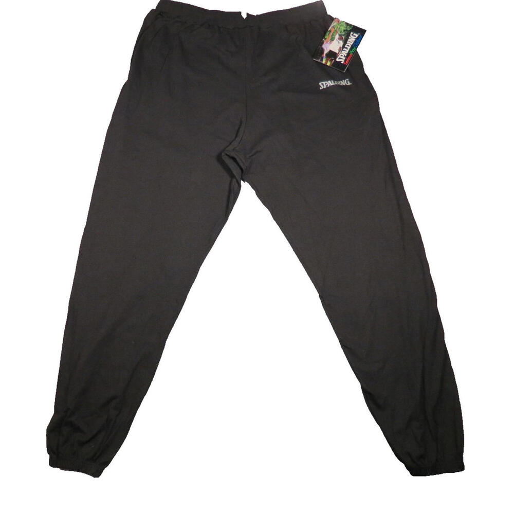 Vintage 90s Spalding Russell Sweatpants Solid Black Basketball Sports Size XXL